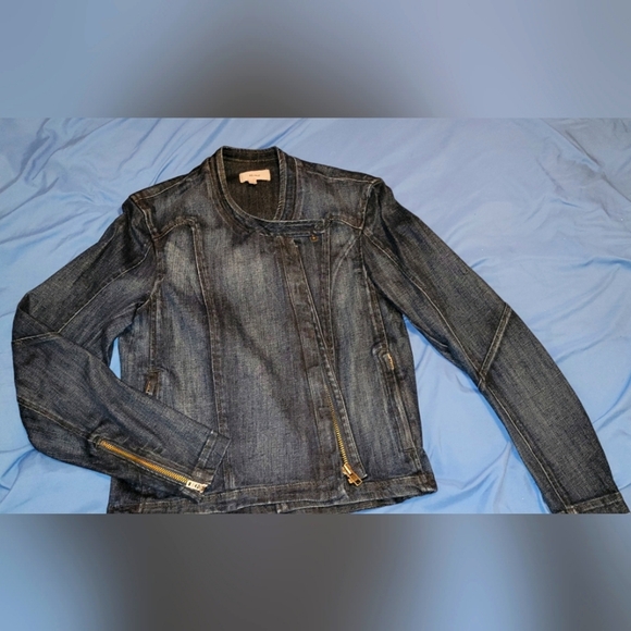 Helmut Lang Jackets & Blazers - Helmut Lang denim motorcycle jacket women's size S